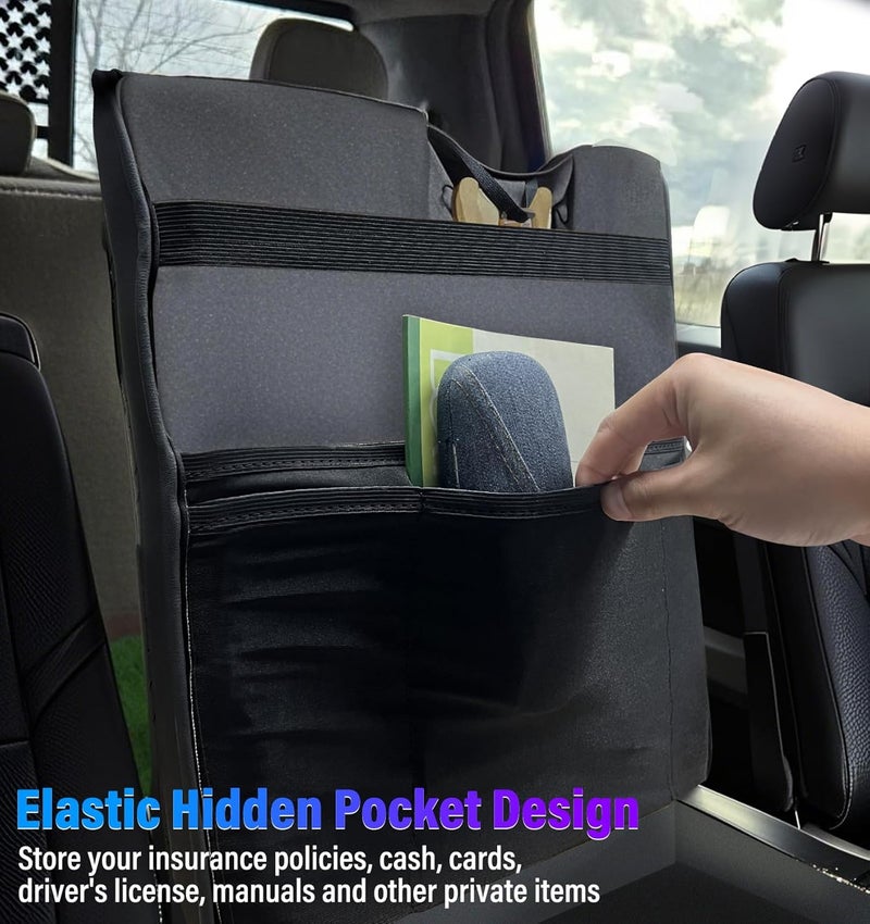 Sinvanho Thickened Center Console Armrest Cover with Hidden Pockets for 2015-2025 F150 Accessories, 2017-2025 F250 F350 F450, PU Leather Middle Console Protective Cover (Jump Seat Console Only) - Image 3